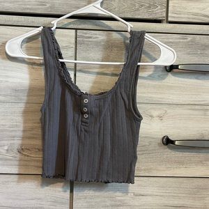 grey cropped tank top